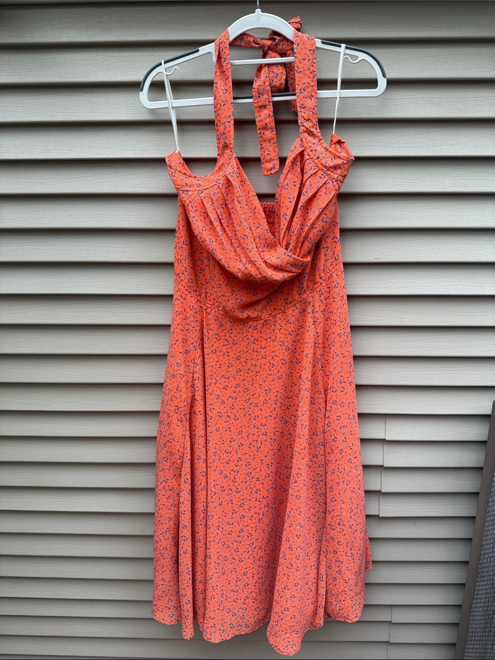 Eshakti Orange Fit & Flare Halter Dress  Sweetheart A-line Size XL or 18